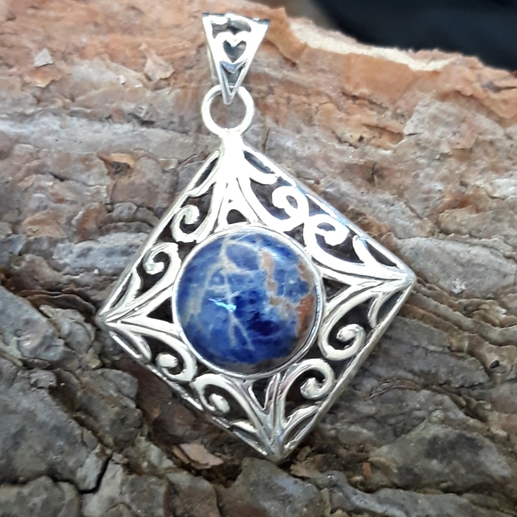 Sodalite Sterling Silver Pendant - Picture 4 of 5